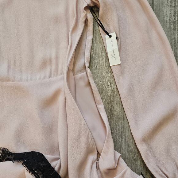 Lovers + Friends Dress Womens Size L Shimmy Pink Fit & Flare Mini Long Sleeve - Picture 6 of 16